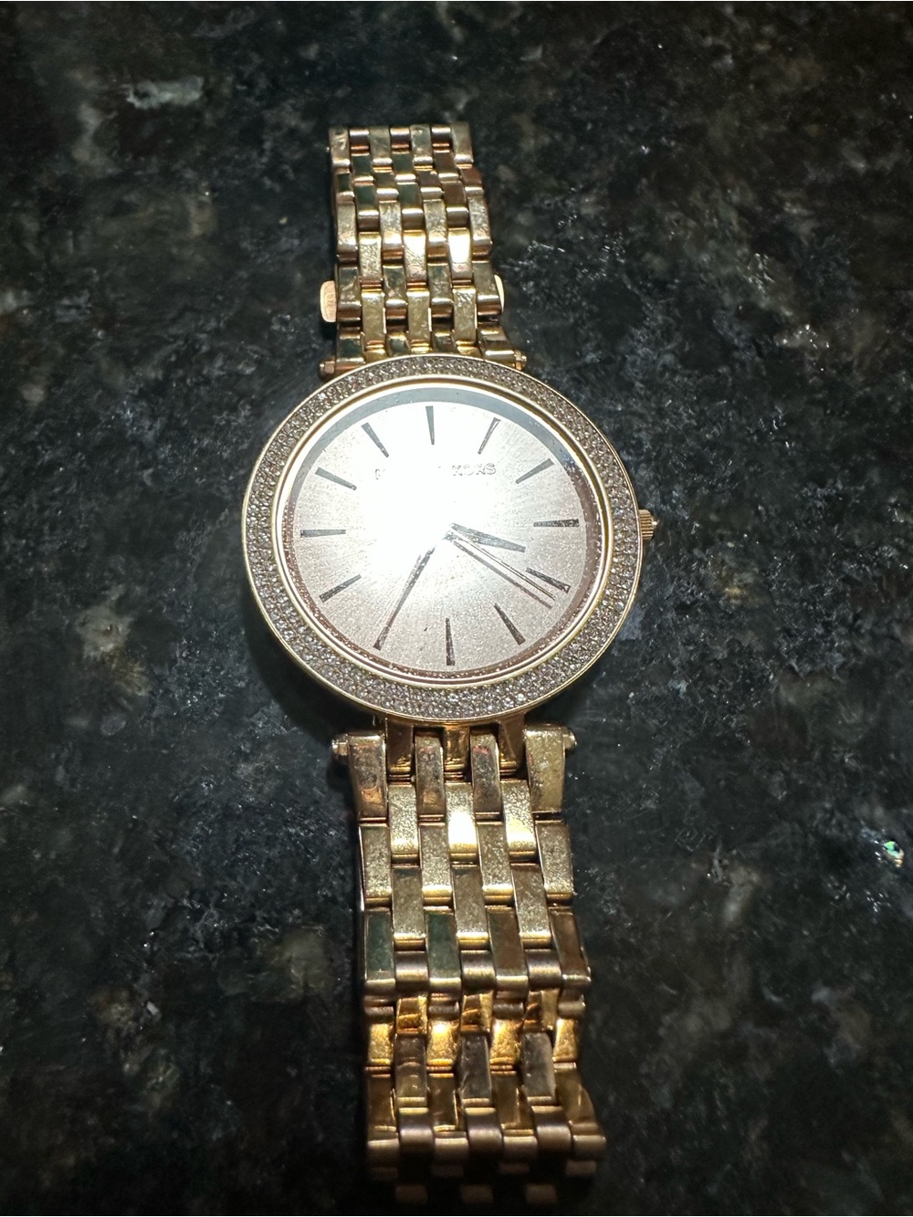 Michael Kors Rose Gold Tone Crystal-Trim Bracelet Watch $25